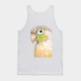 Watercolor green-cheeked parakeet portrait Tank Top